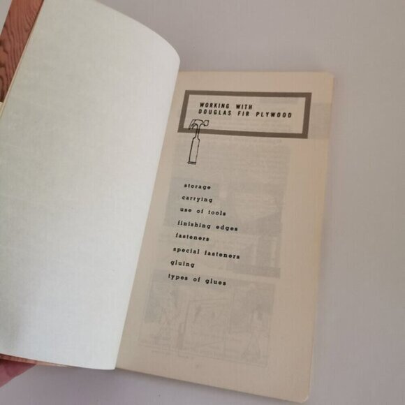 1950s Carpenter Fir Plywood Handbook COVER DAMAGE MidCentury Illustrated Vintage - Picture 8 of 10